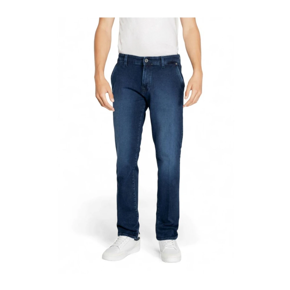 GAS Blauwe Katoenen Stretch Jeans voor Mannen Blue Heren