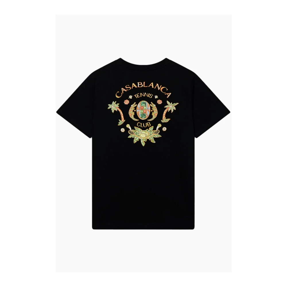 Casablanca Zwart Logo Print Katoenen T-shirt Black Heren