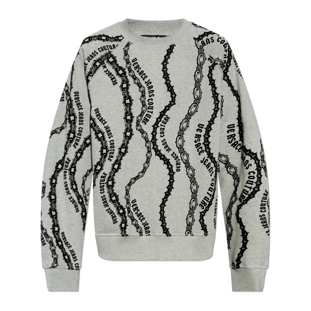 Versace Jeans Couture Sweatshirt met logo Gray Heren