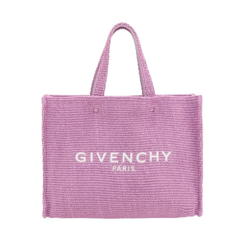 Givenchy Monogram Geometrische Raffia Schoudertas Purple Dames