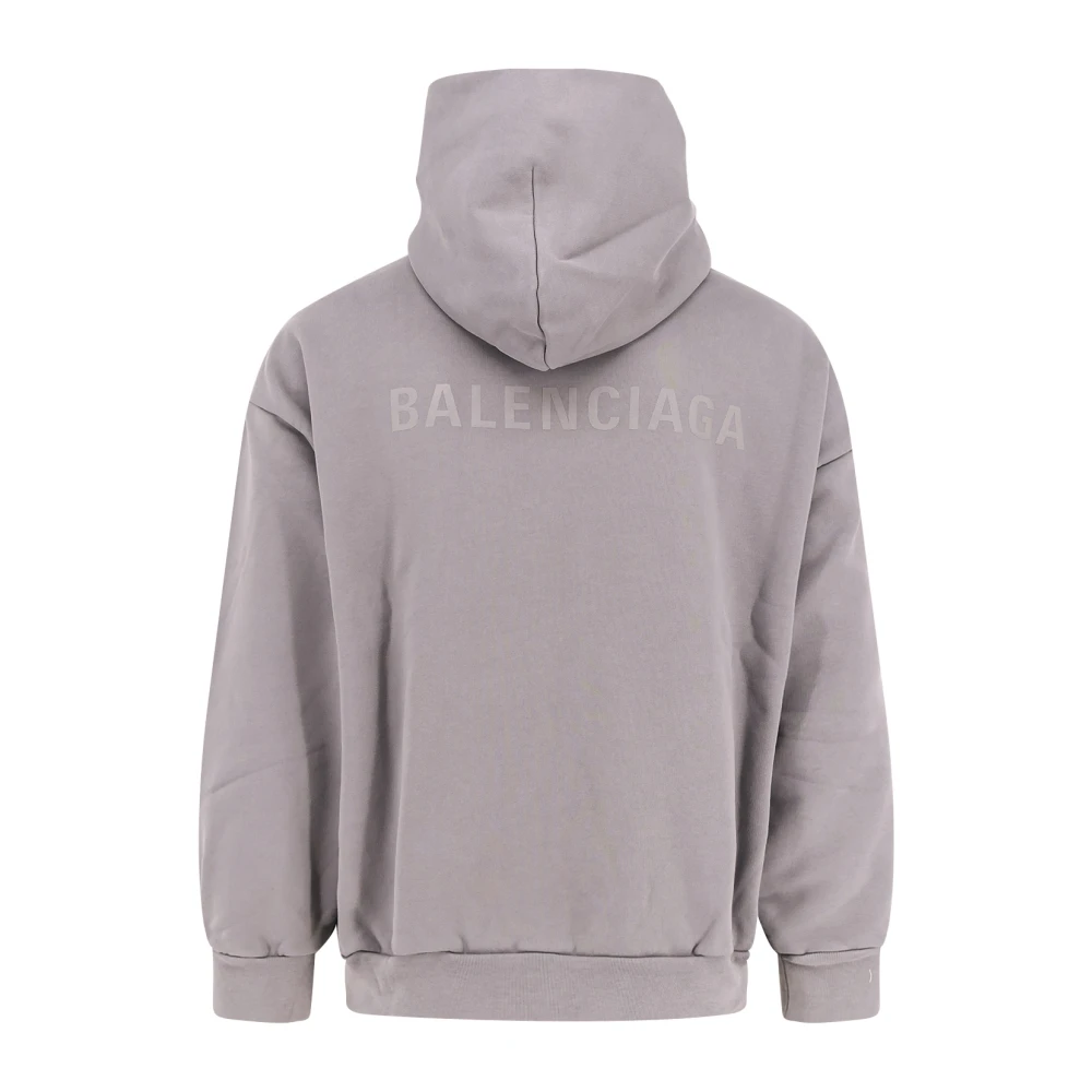 Balenciaga Hoodie van katoen met logoprint Gray Heren