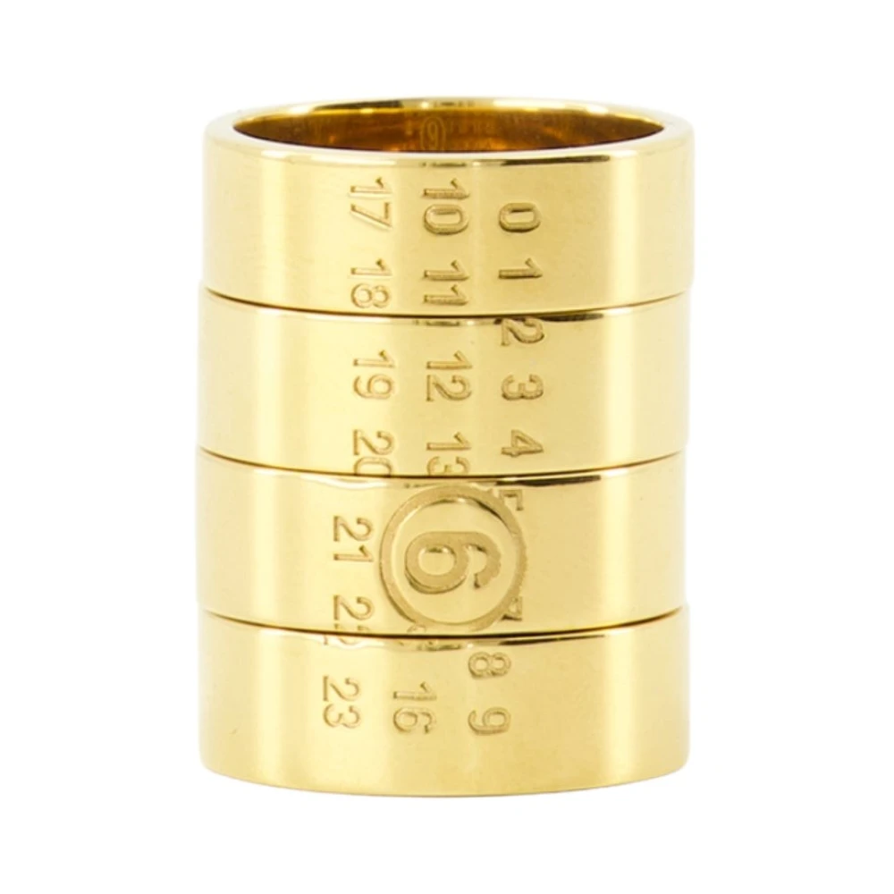 Mm6 Maison Margiela Women's Yellow Numeric Stacked Ring