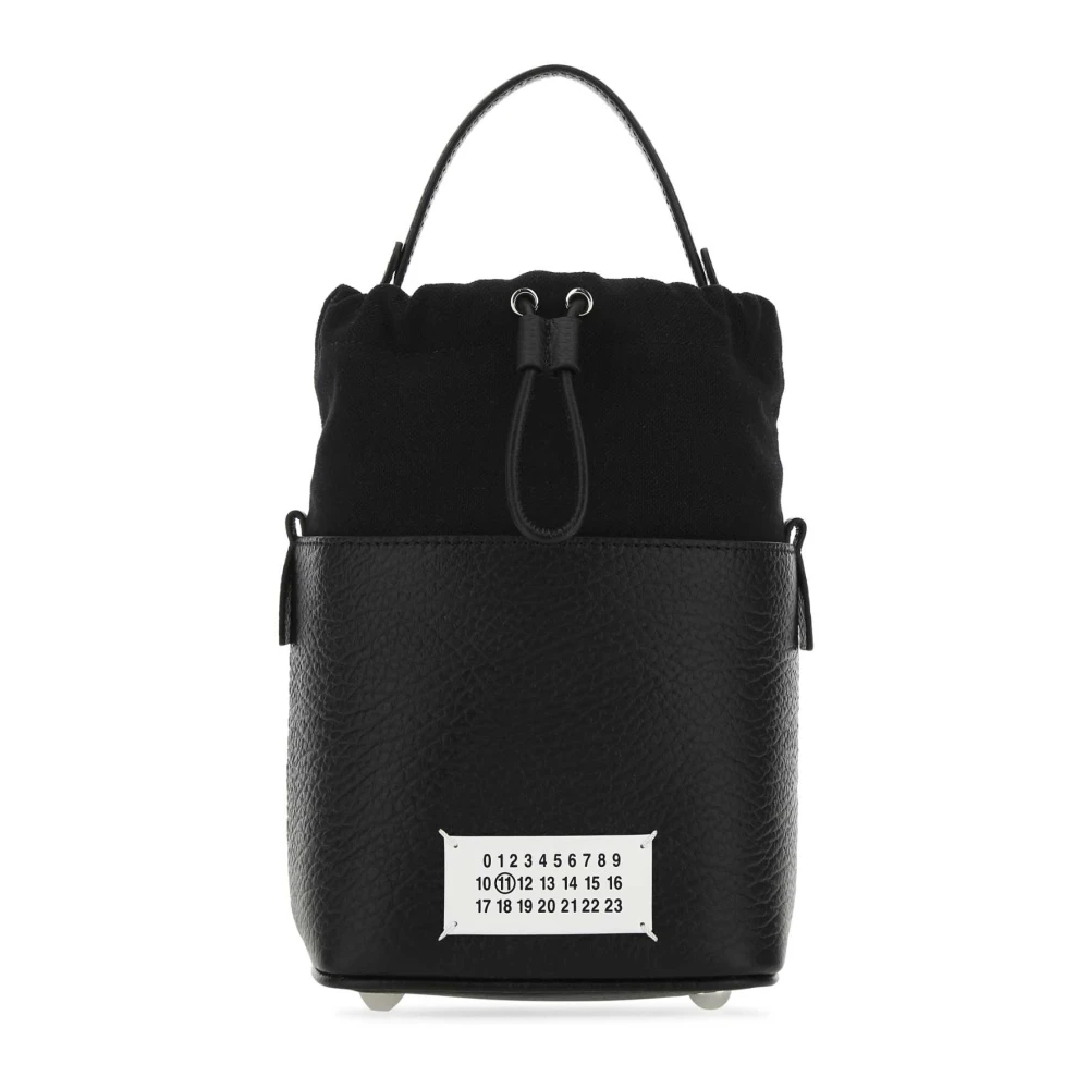 Maison Margiela Mini 5AC Hinkväska i Svart Läder och Canvas Black, Dam