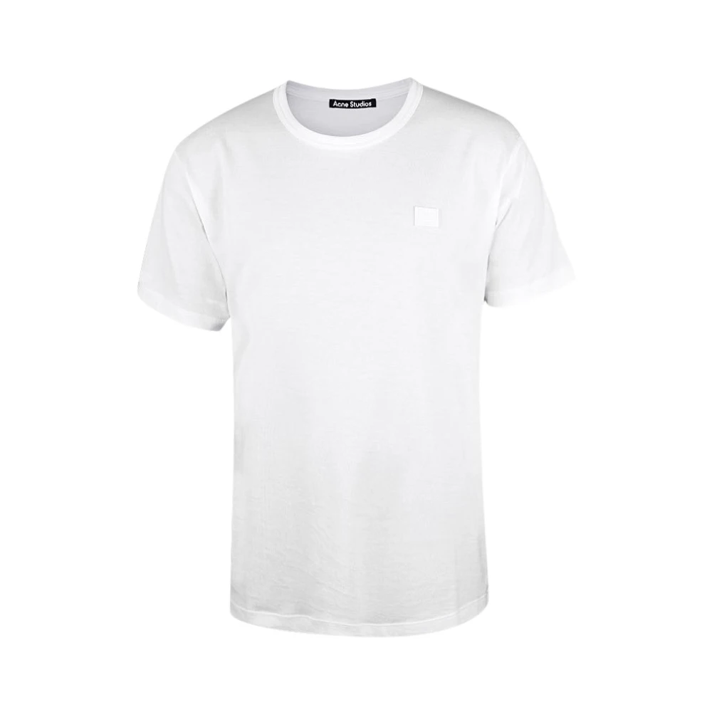 Acne Studios Nash Face Wit Unisex T-Shirt White Heren