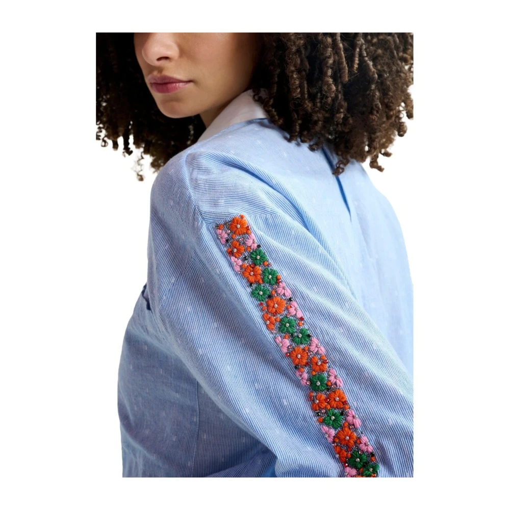 Essentiel Antwerp Lichtblauwe Harkle Shirt met Geborduurde Details Blue Dames
