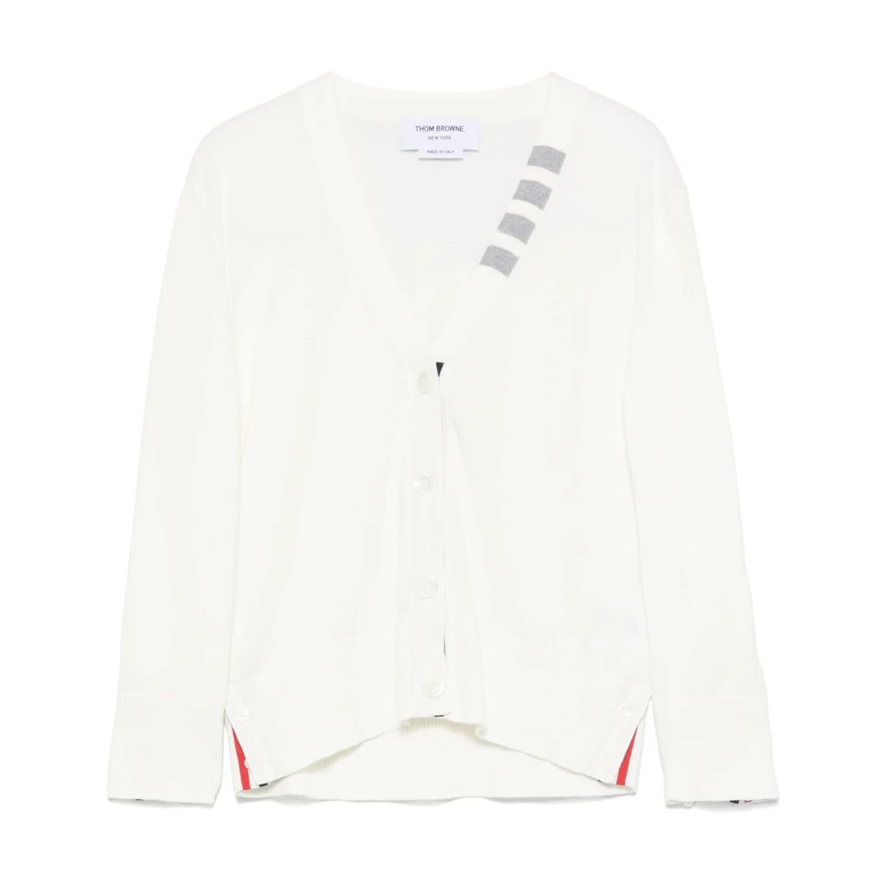 Thom Browne Witte Sweater met Handtekeningdetails White Dames