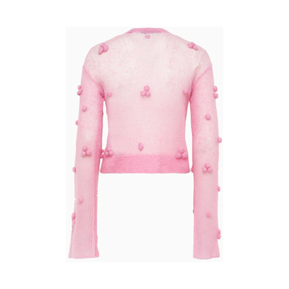Rotate Birger Christensen Trui met uitlopende mouwen en ronde hals Pink Dames