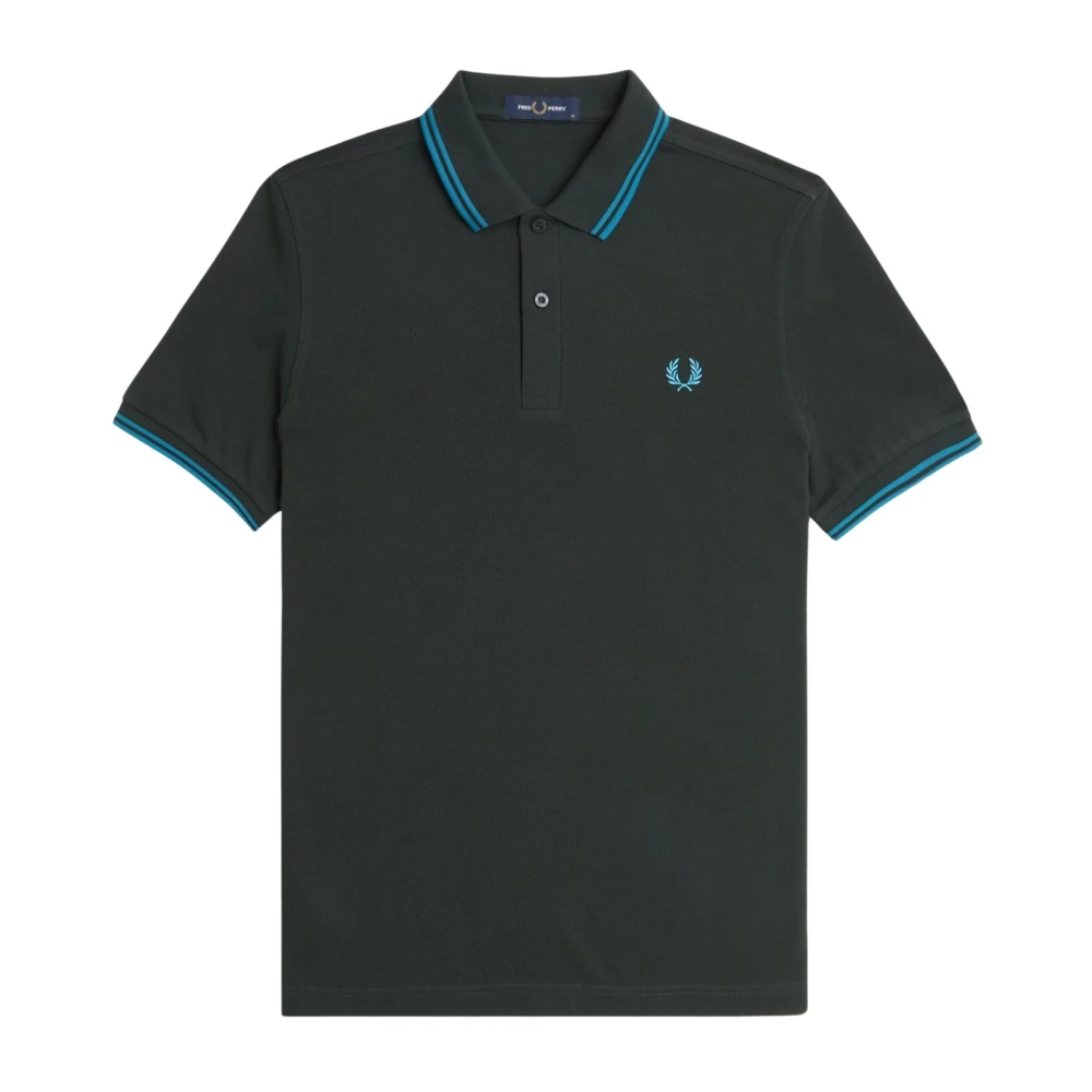 Fred Perry Polo met dubbele streep M3600 Green Heren