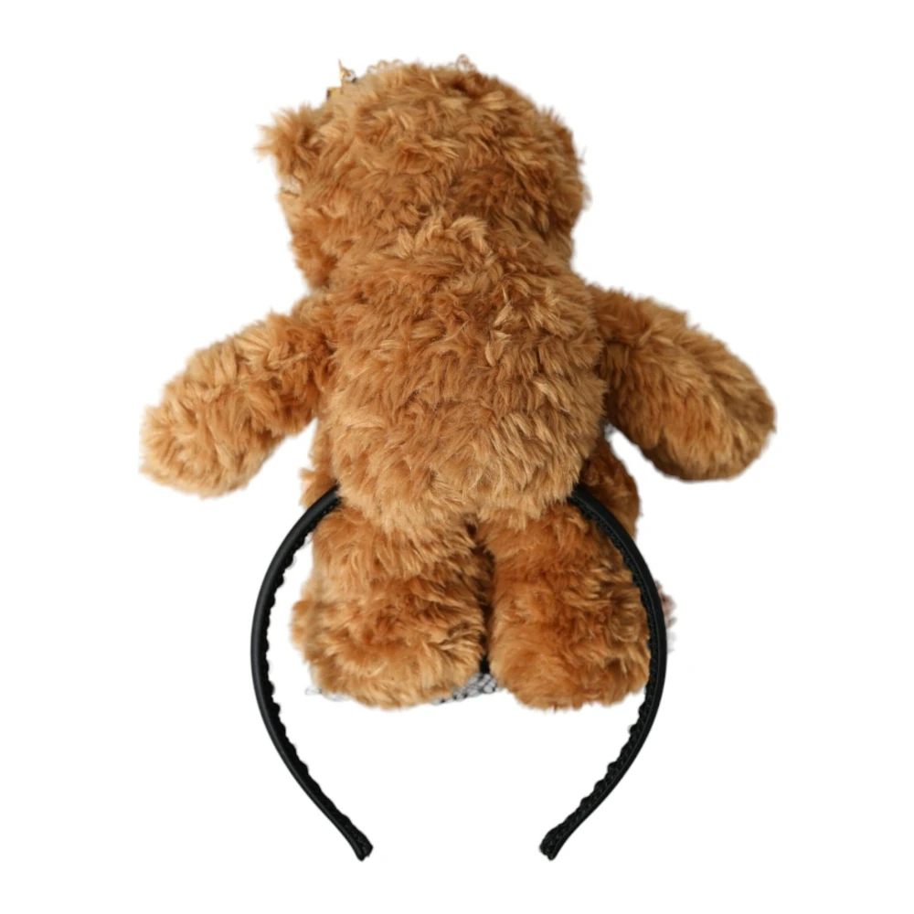 Dolce & Gabbana Kristallen Kroon Teddybeer Haarband Brown Dames