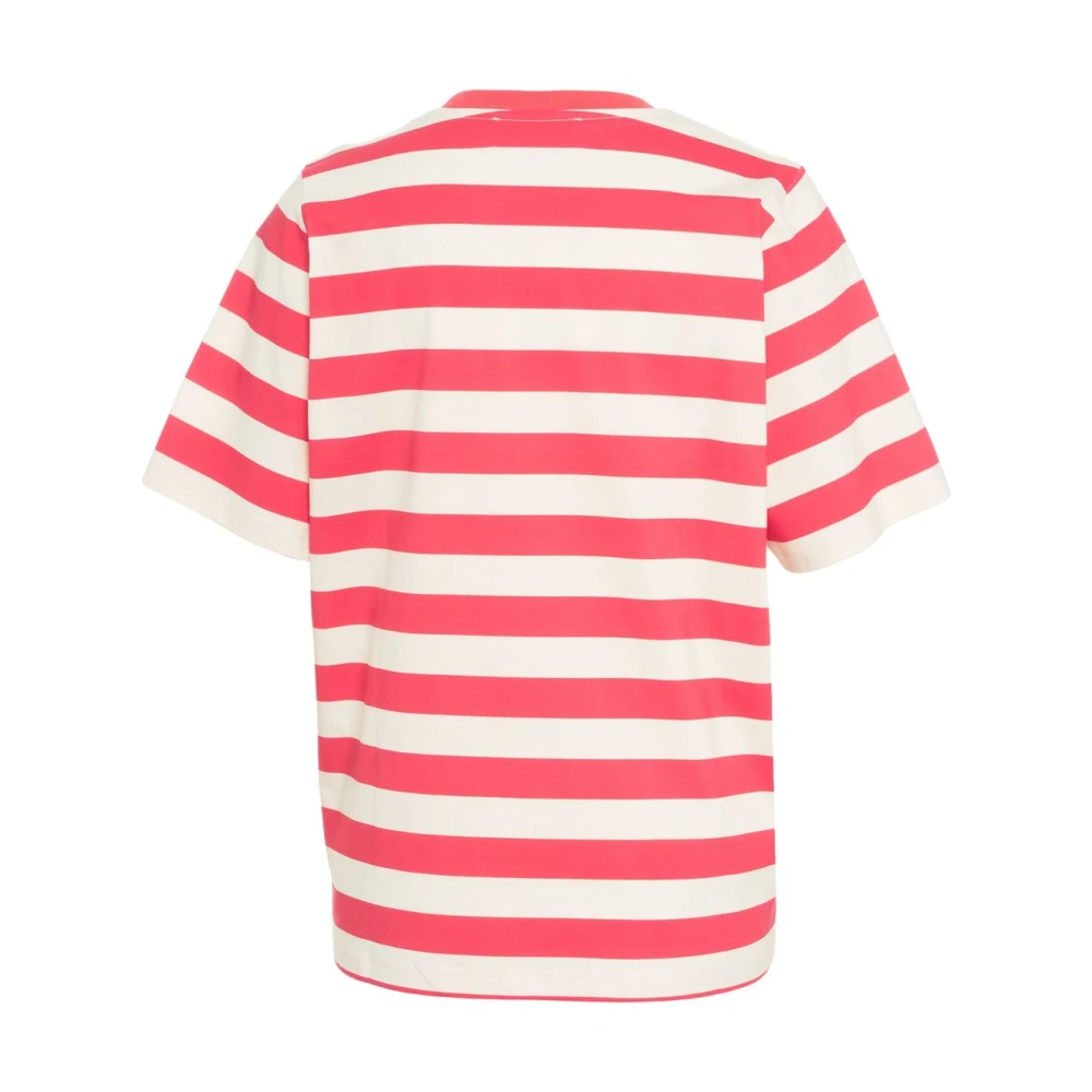 Stand Studio Gestreept T-shirt Rood met Franje Red Dames