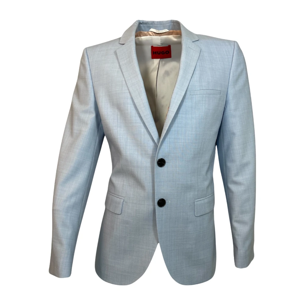 Hugo Boss Slim Fit Stretch Blazer met Fijn Structuur Gray Heren