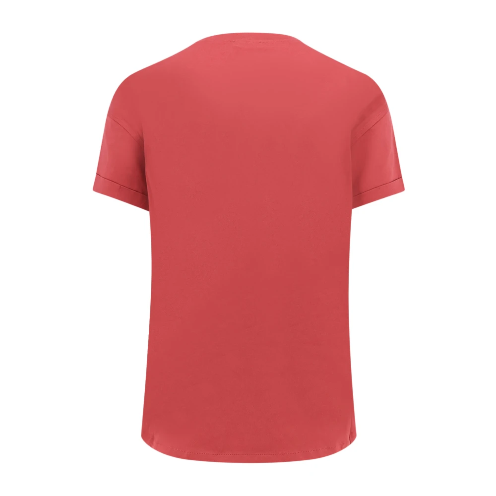 BRUNELLO CUCINELLI Katoenen T-shirt met Monili-detail Red Dames