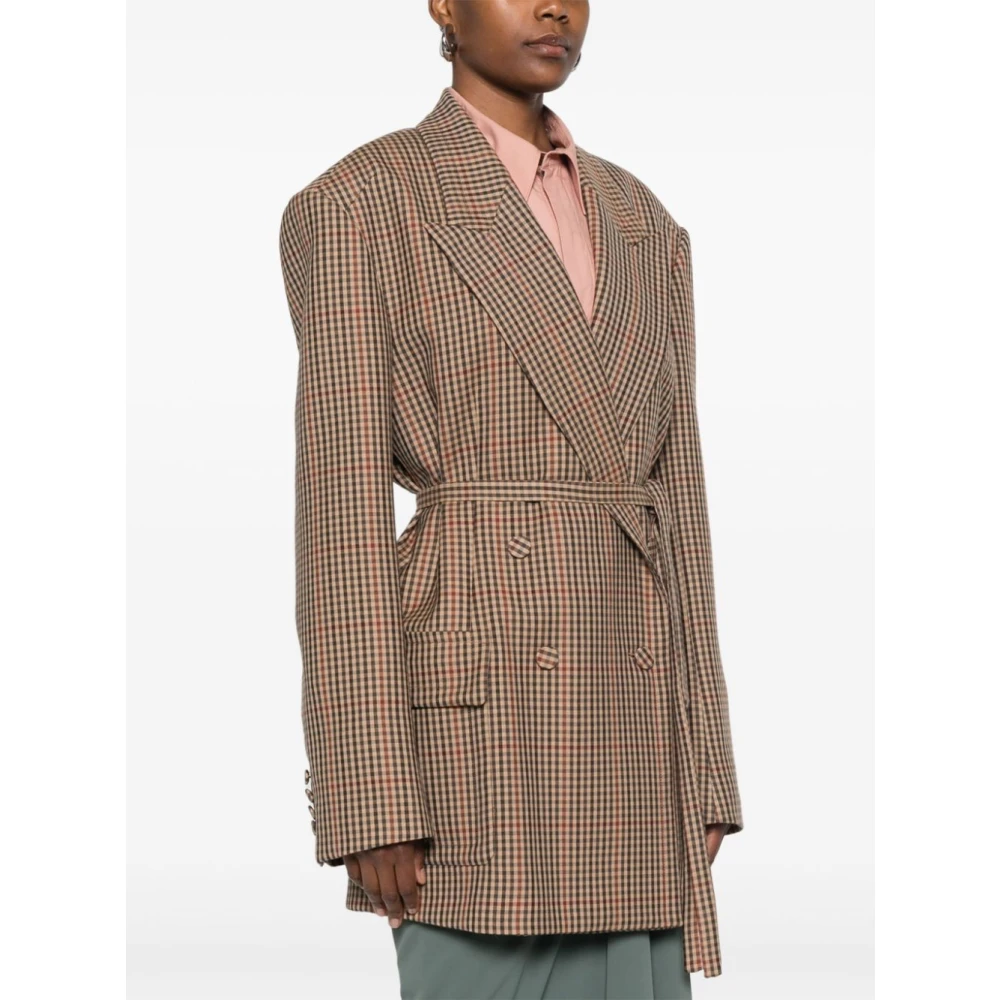 Dries Van Noten Rust Wolmix Oversized Jas Brown Dames