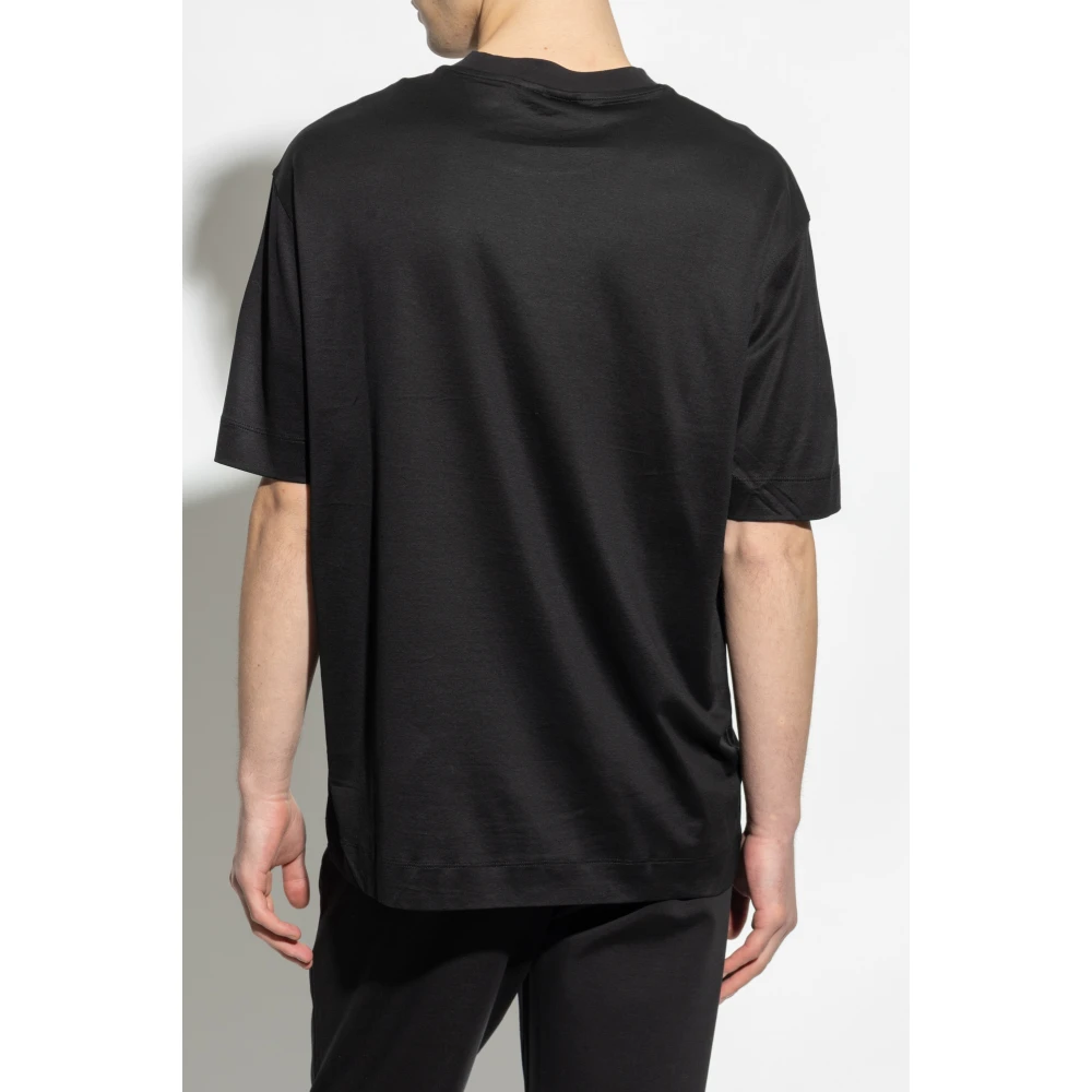 Emporio Armani T-shirt met geborduurd logo Black Heren