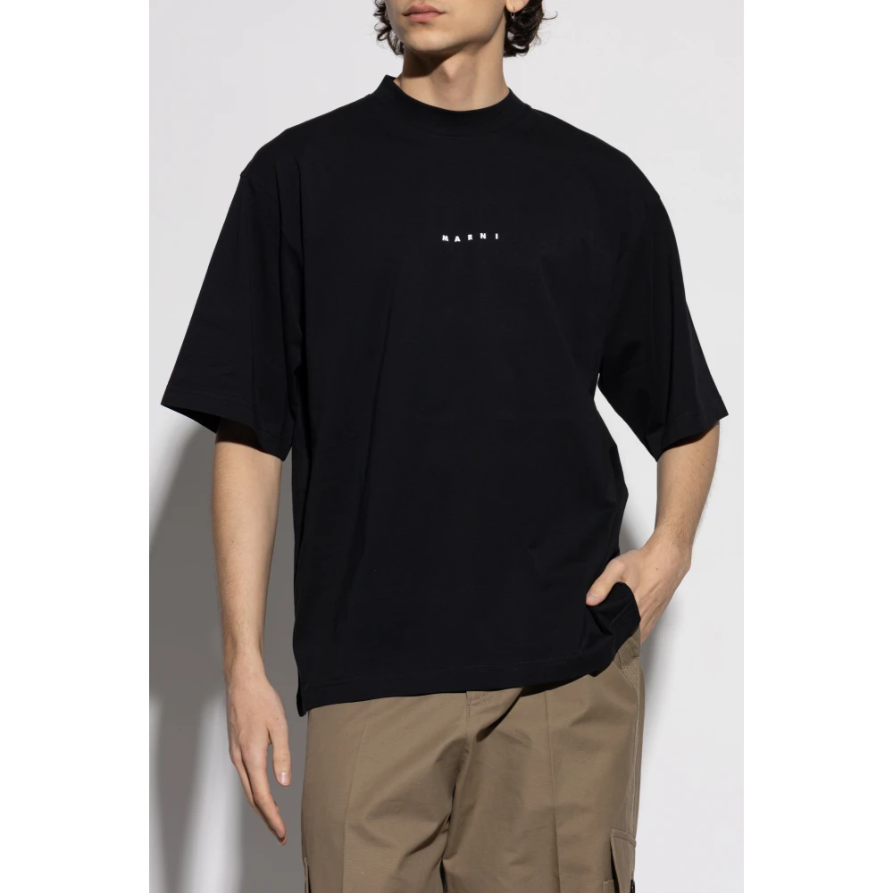 Marni T-shirt met logo Black Heren
