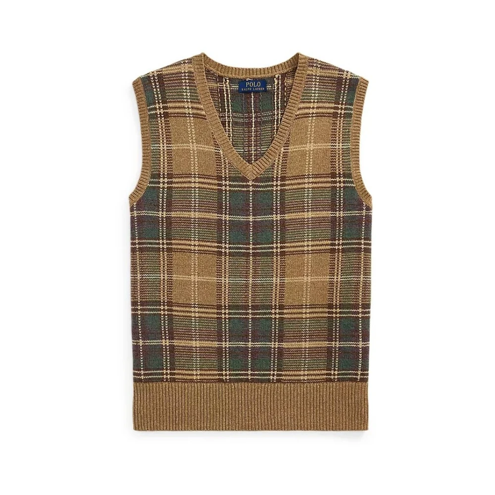 Polo Ralph Lauren Men's Beige Stylish Vest For - Sleeveless Jumpers - M - Knitwear