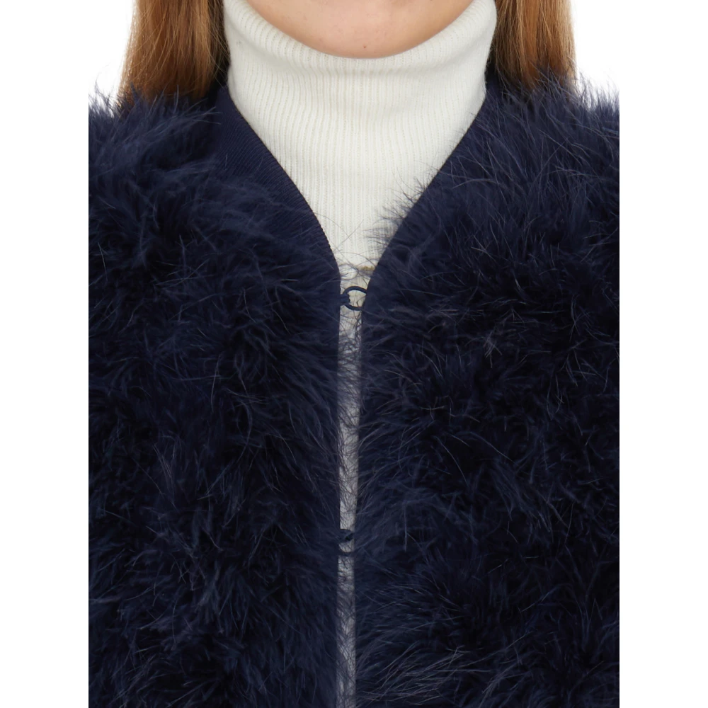 Giorgio Brato Veren Body Bomberjas in Nylon Blue Dames