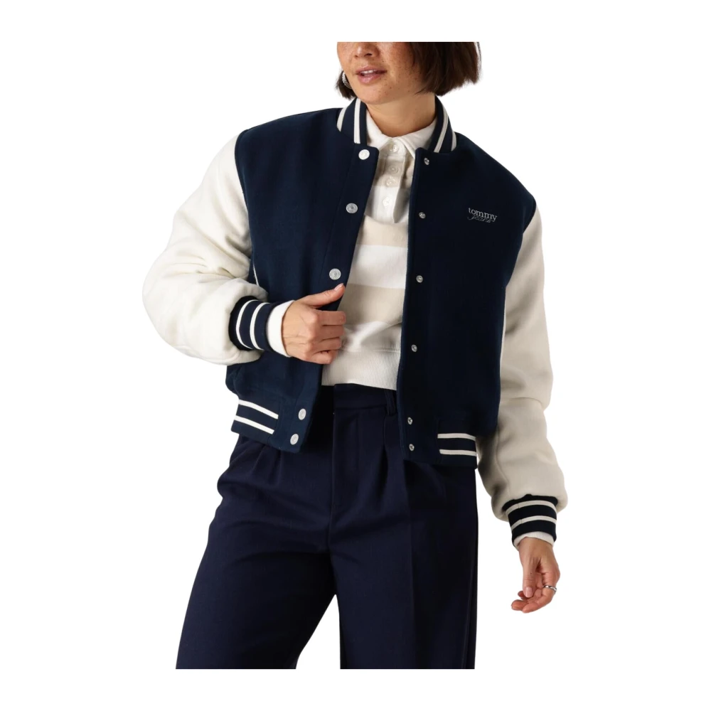 Tommy Jeans Wollen Varsity Jack Blue Dames