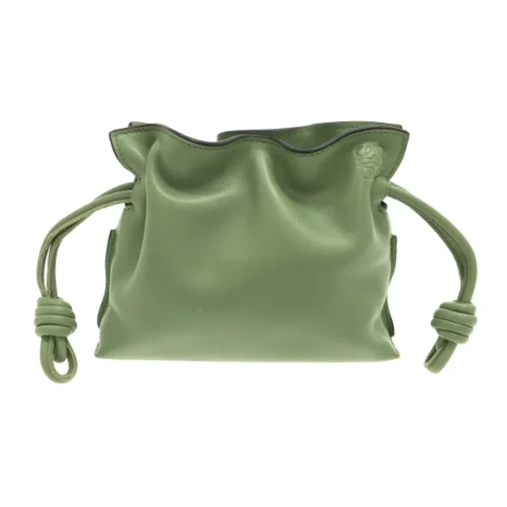 Loewe Pre-owned Leather clutches Green Dames