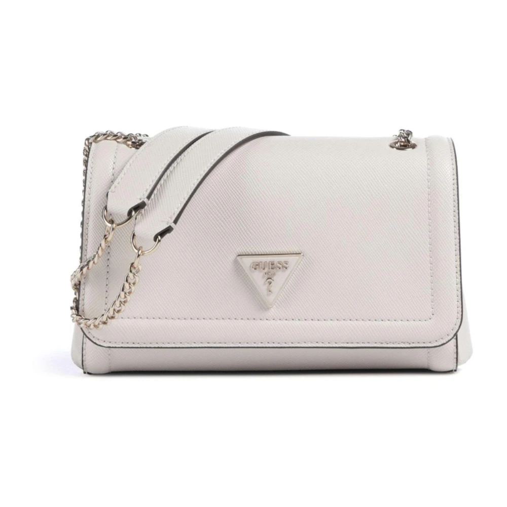 Guess Kräm Crossbody Väska med Klaff White, Dam