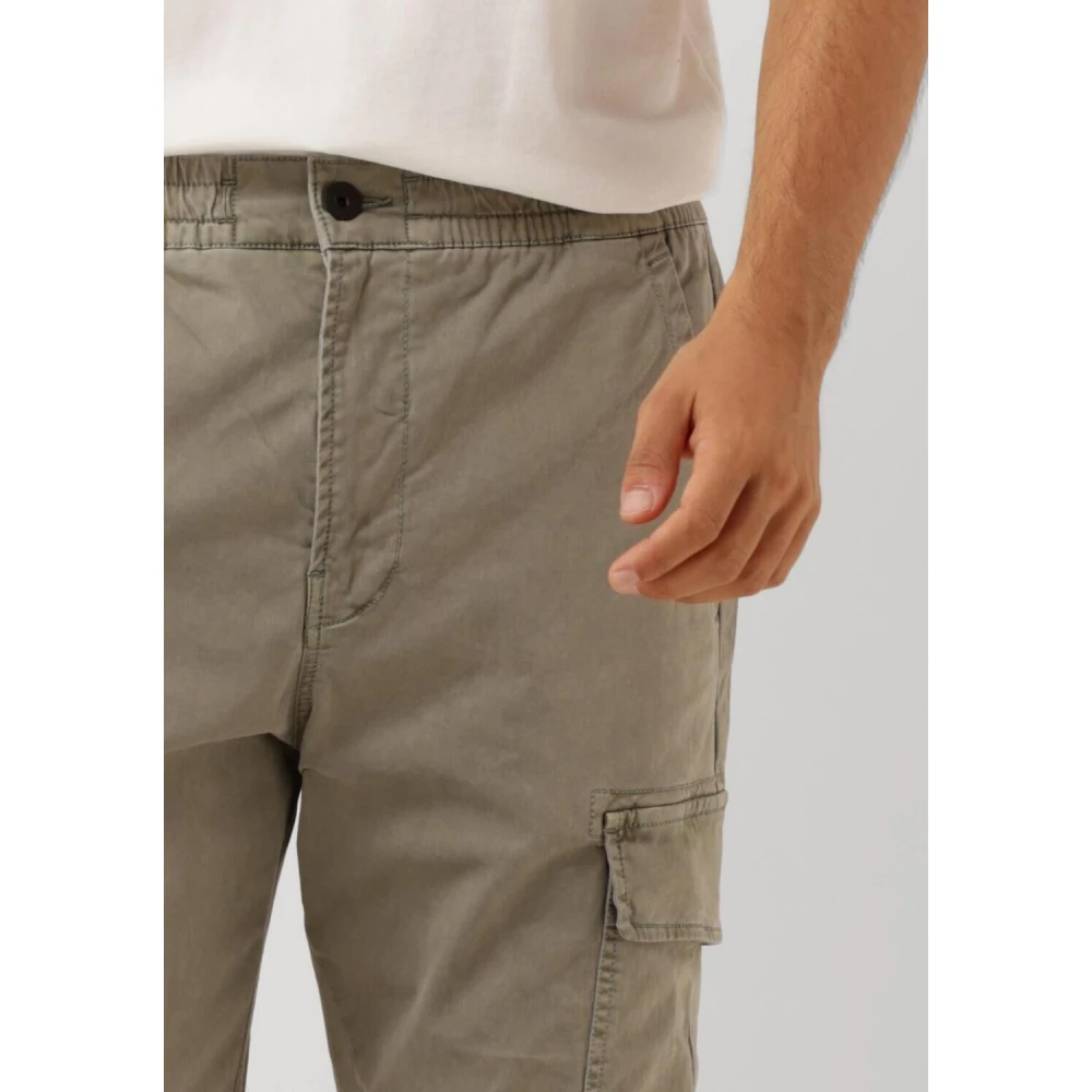 Butcher of Blue Groene Cargo Broek Tristan Slim Sateen Green Heren