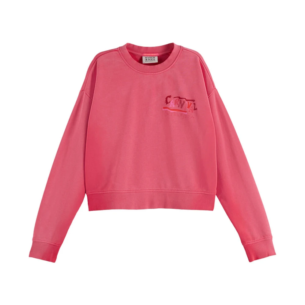 Scotch & Soda Artwork Sprayed Sweatshirt Red Dames