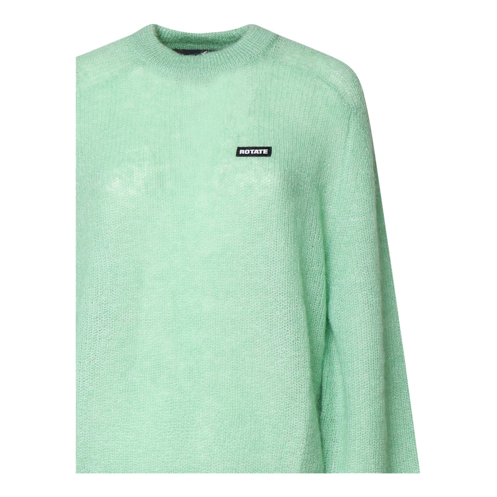 Rotate Birger Christensen Jade wollen trui met logo Green Dames
