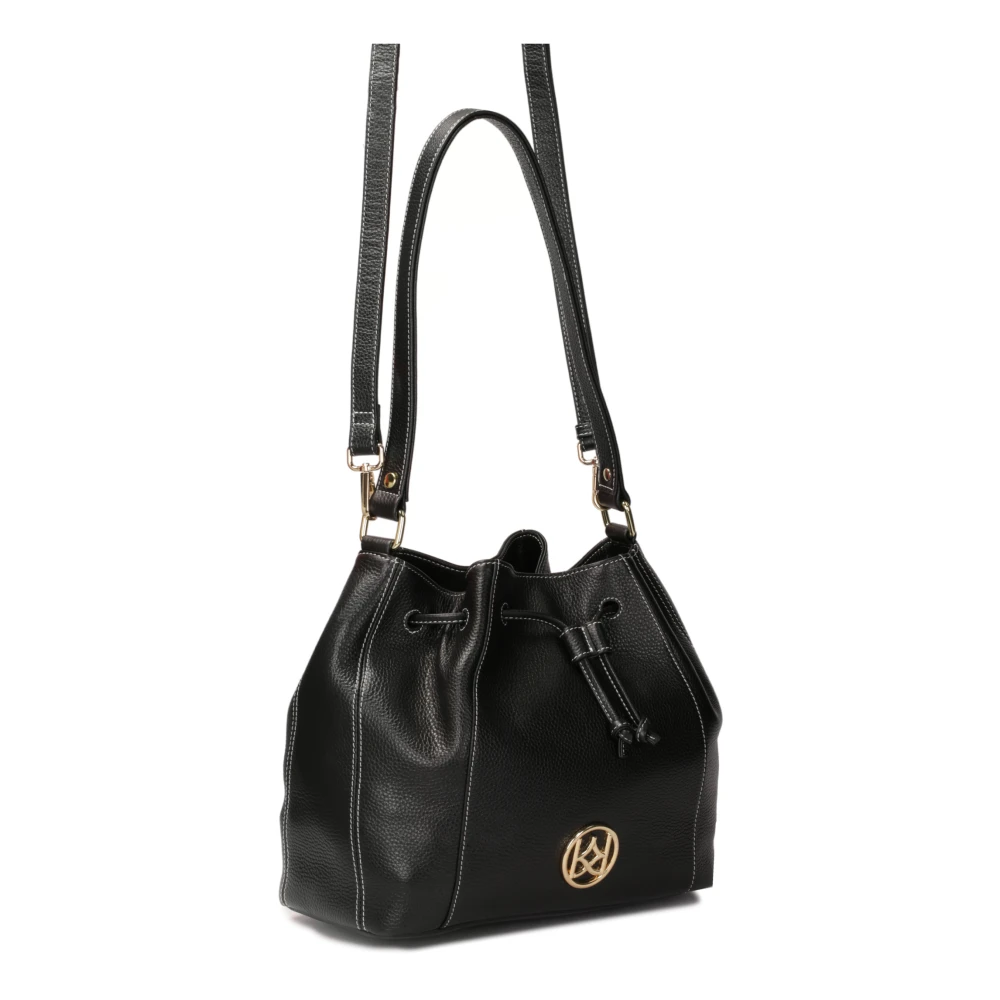 Kazar Zwarte tas handtas met wit stiksel Black Dames