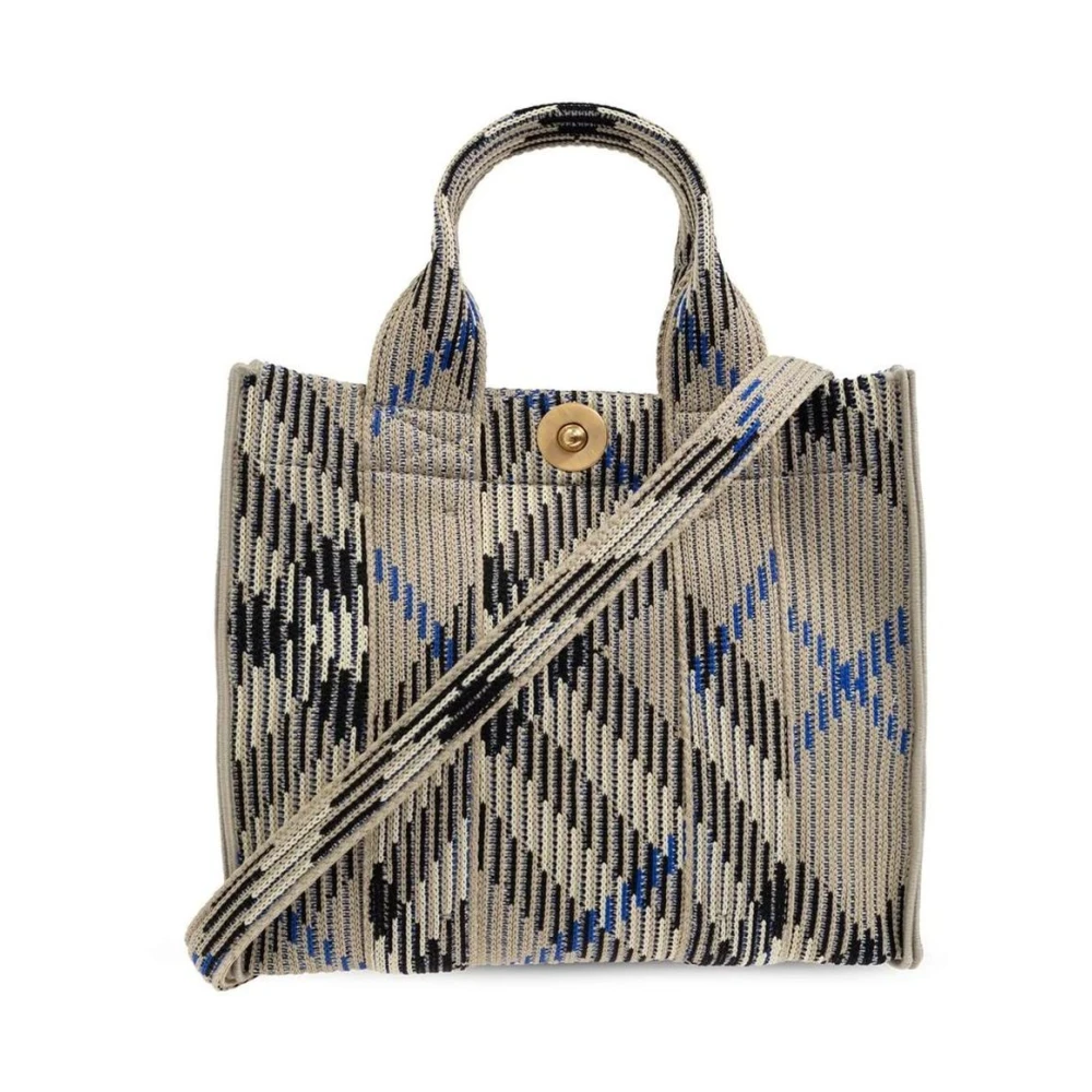 Burberry Multicolor Canvas Tote Bag With Geometric Pattern - Female - Shopping Bags - One Size - Bags