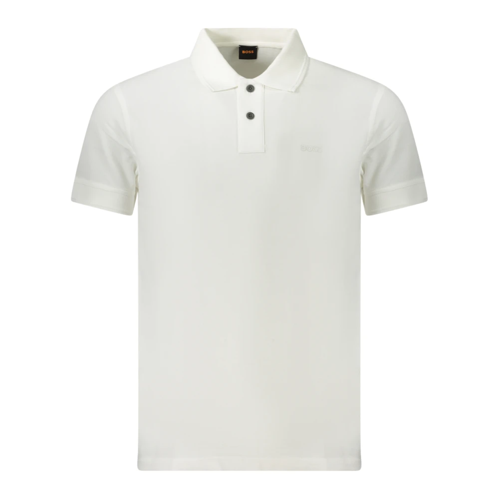 Boss Uomo Bianco Polo In Maglia Di Cotone - Immagine 2