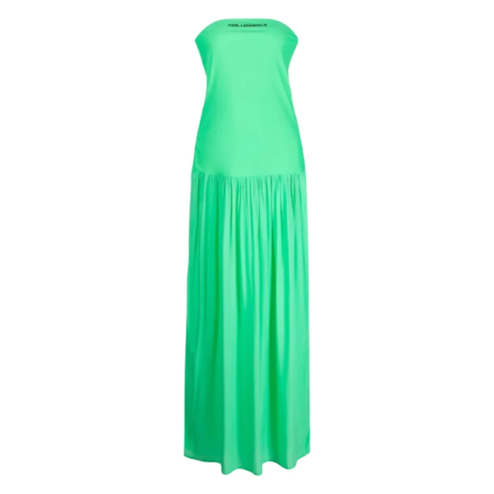 Karl Lagerfeld Jurk Vrouw Strapless Beach Dress Green Dames