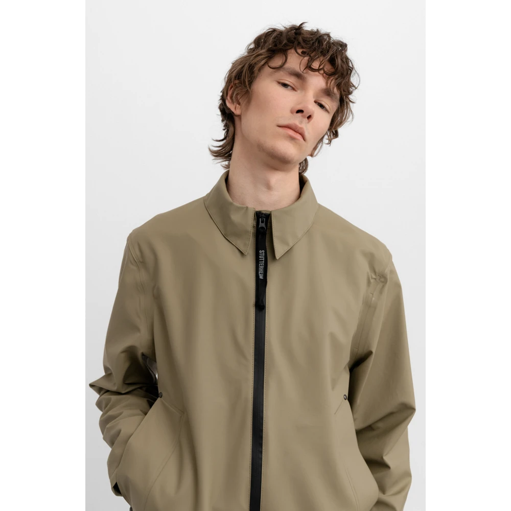 Stutterheim Lichtgewicht Waterdicht Overshirt Green Heren