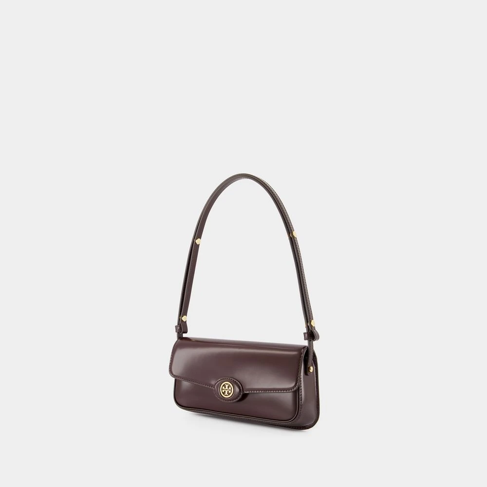 TORY BURCH Bruine leren schoudertas met handvat Brown Dames