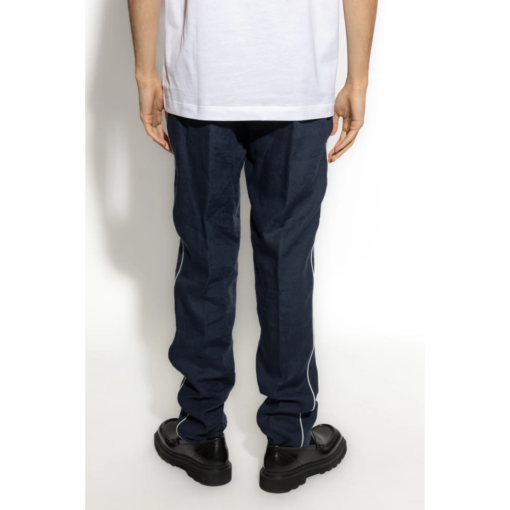Dolce & Gabbana Linnen broek Blue Heren