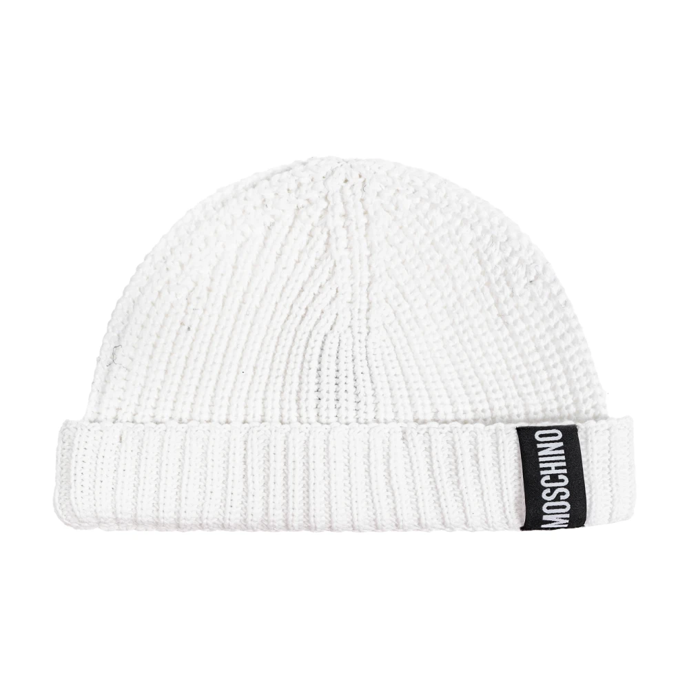 Moschino Katoenen pet met logopatch White Unisex