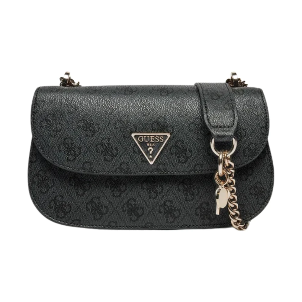 Guess Convertible Crossbody Flap Tas in Steenkool Black Dames