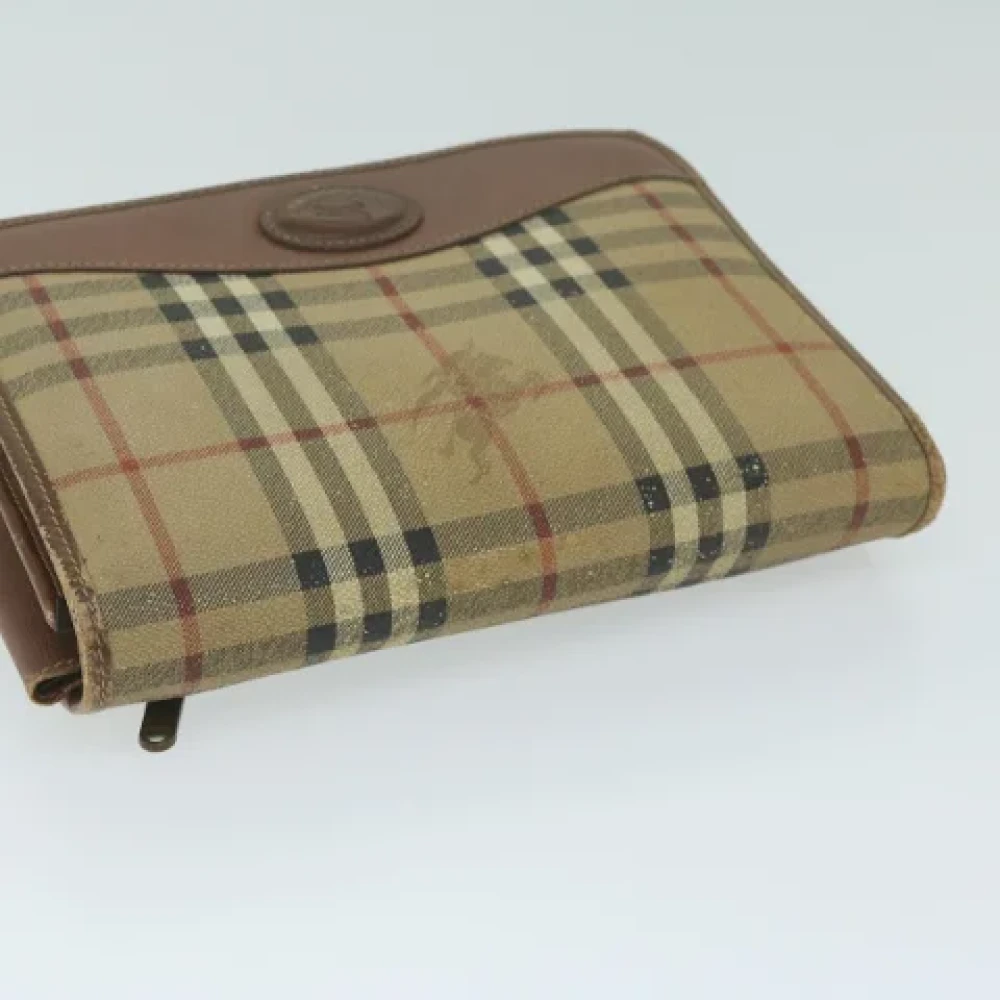 Burberry Vintage Pre-owned Leather clutches Beige Dames