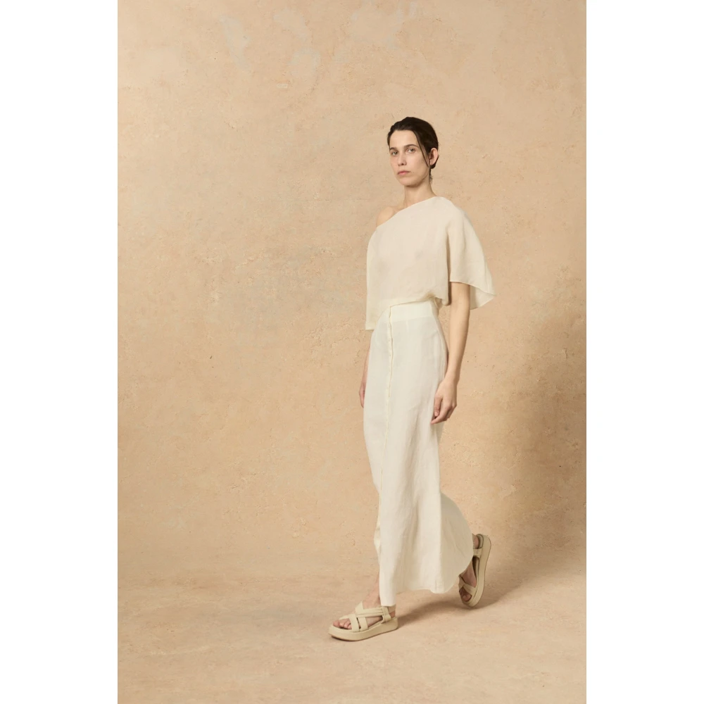 Cortana Bambina linnen rok in ivoor Beige Dames