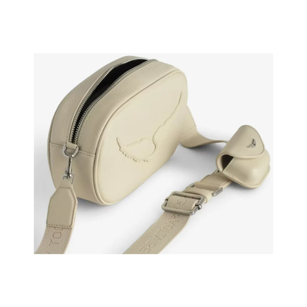 Zadig & Voltaire Grainé Leren Cameratas met Accessoires Beige Dames