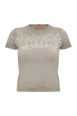 Slim T-shirt med tonalt logotryck
