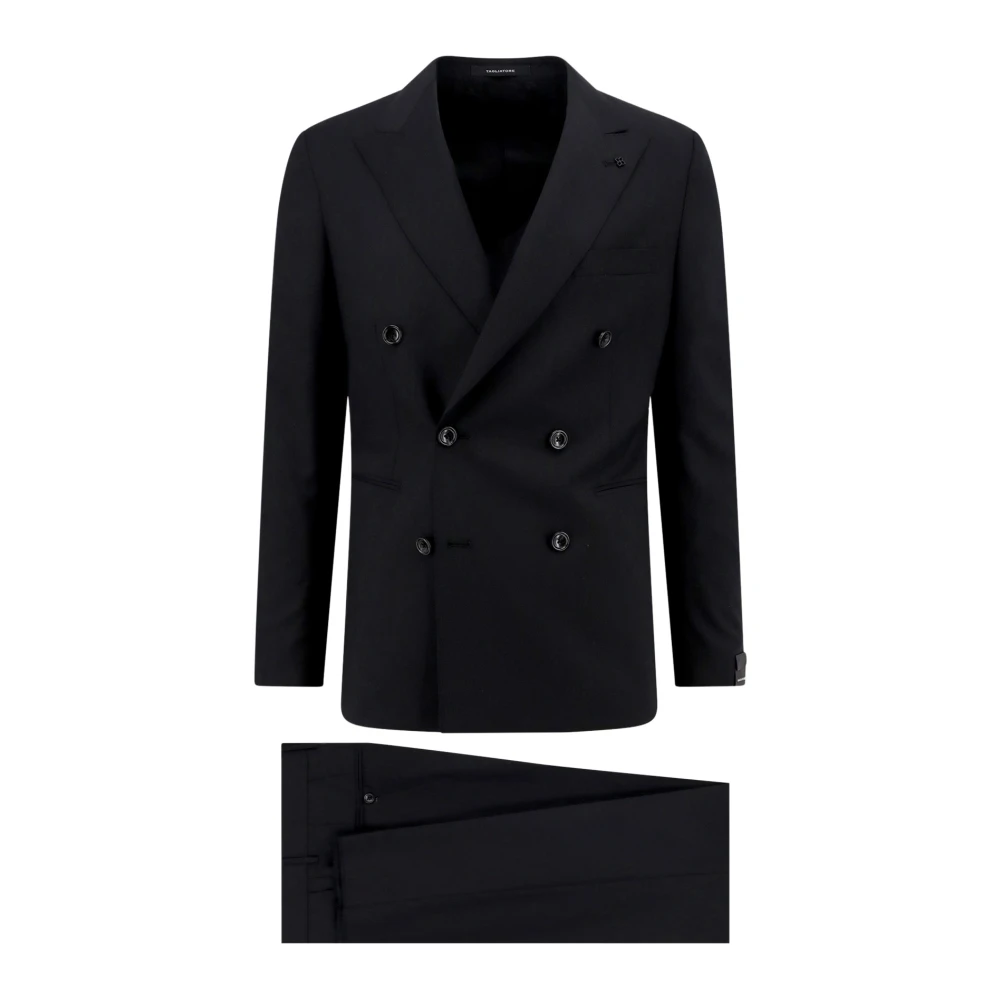 Tagliatore Men's Black Double-Breasted Suit