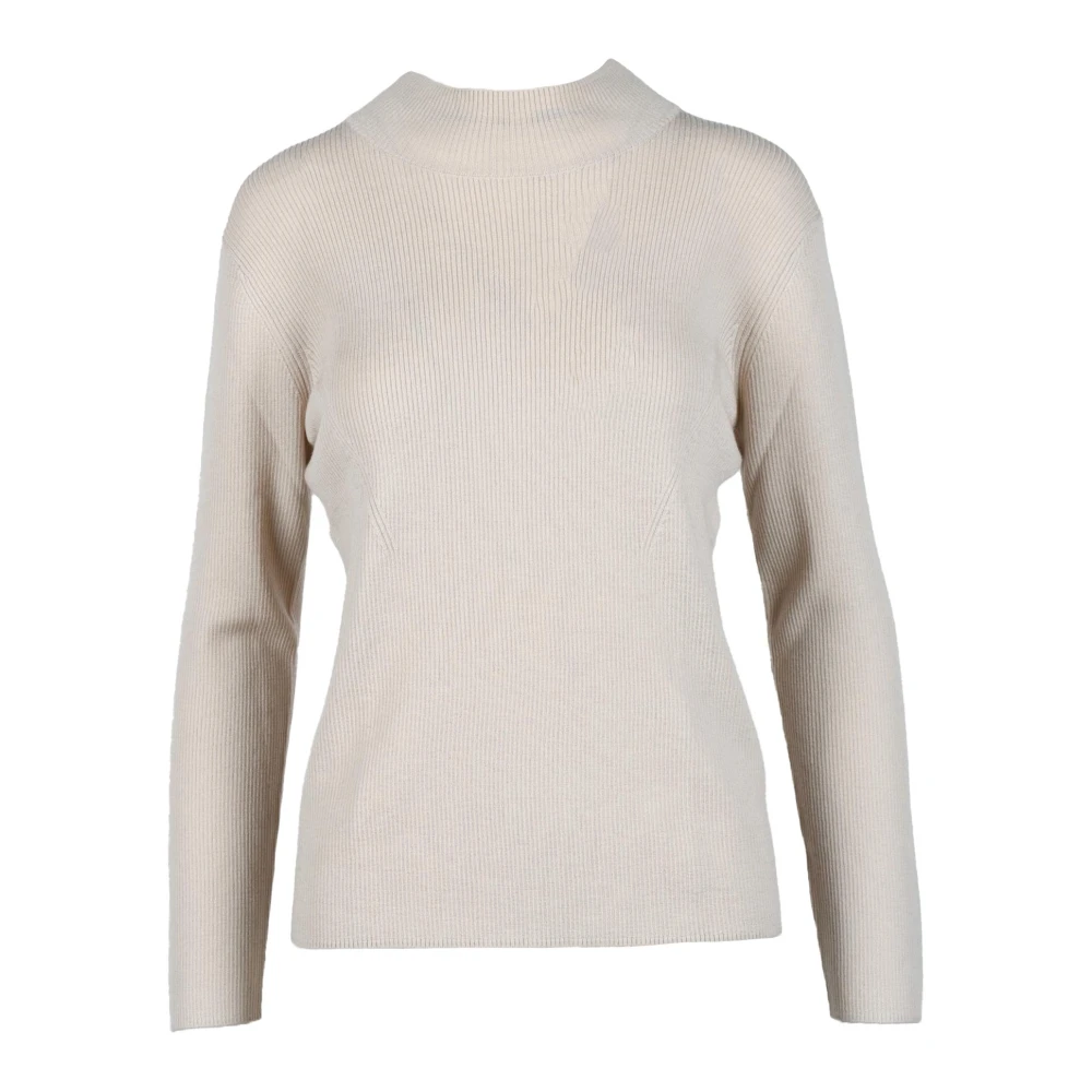 Marella Monochrome Wollen Trui Beige Dames