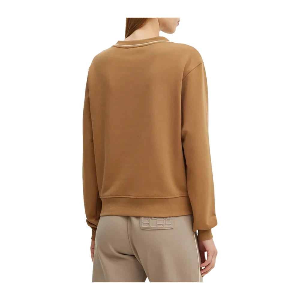 Max Mara Katoenen Jersey Sweater met Ribdetails Brown Dames