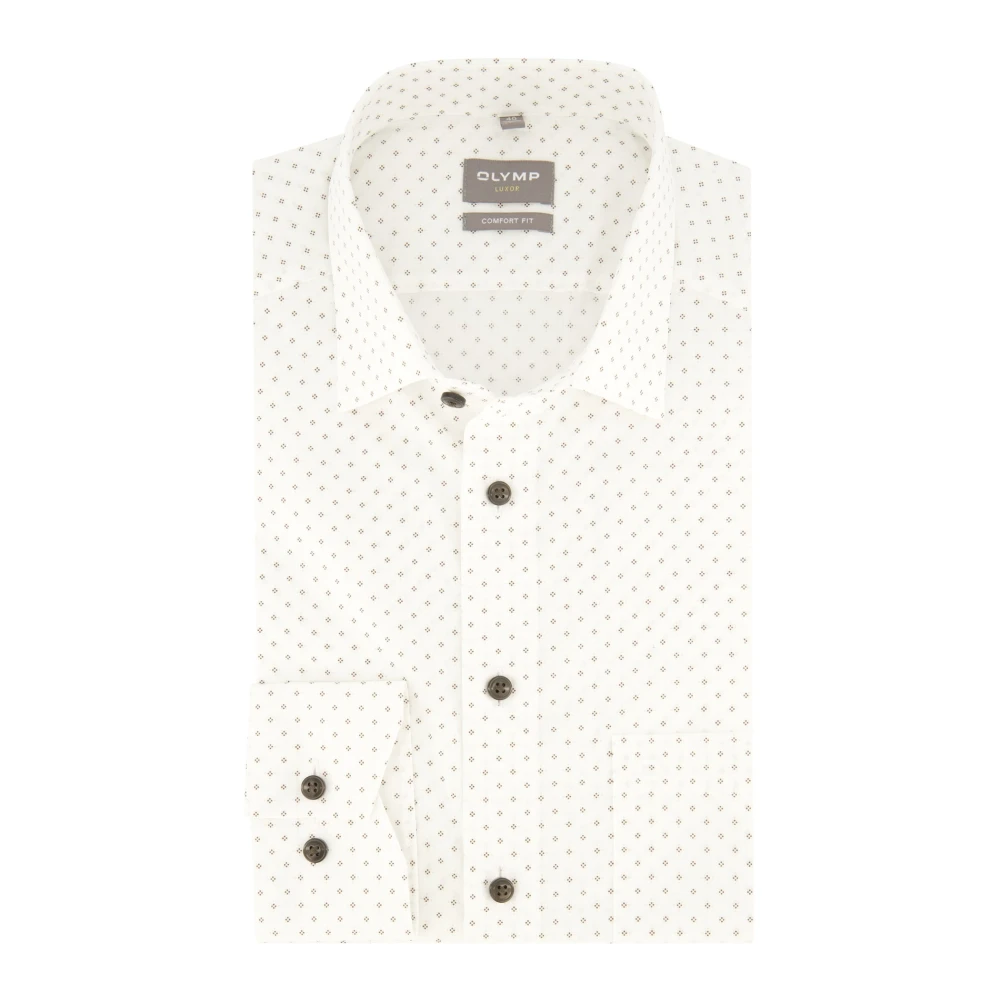 Olymp Beige Business Overhemd Beige Heren