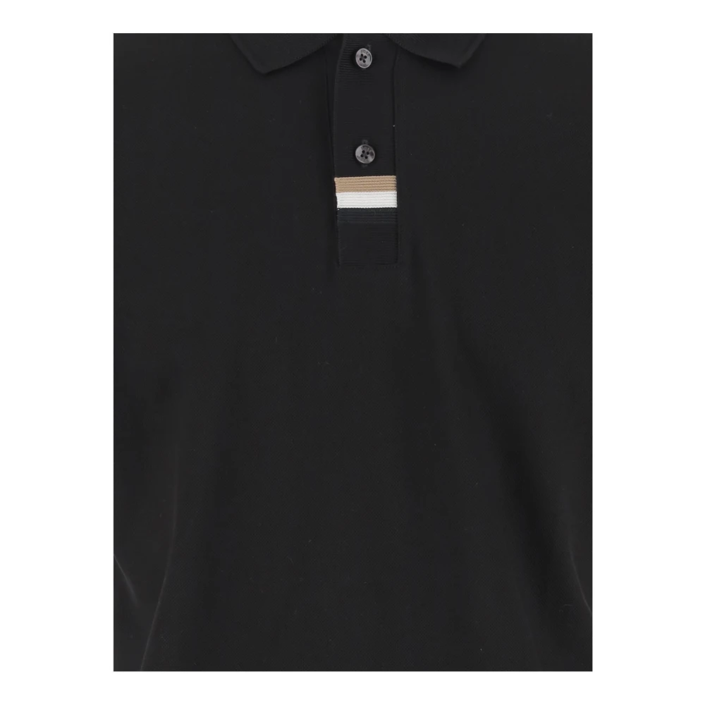 Hugo Boss Zwarte Katoenen Polo Shirt Regular Fit Black Heren