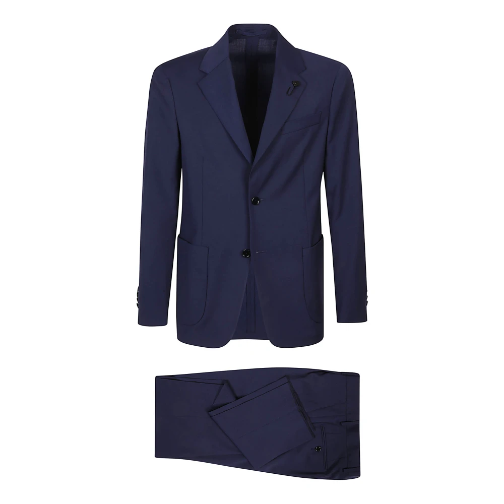 Lardini Blauw Easy Wear Suit Blue Heren