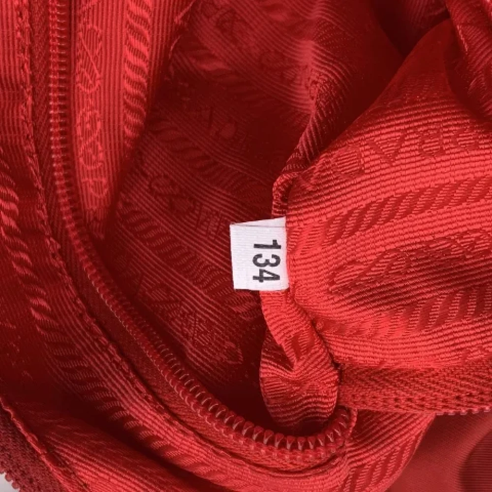 Prada Vintage Pre-owned Canvas prada-bags Red Dames