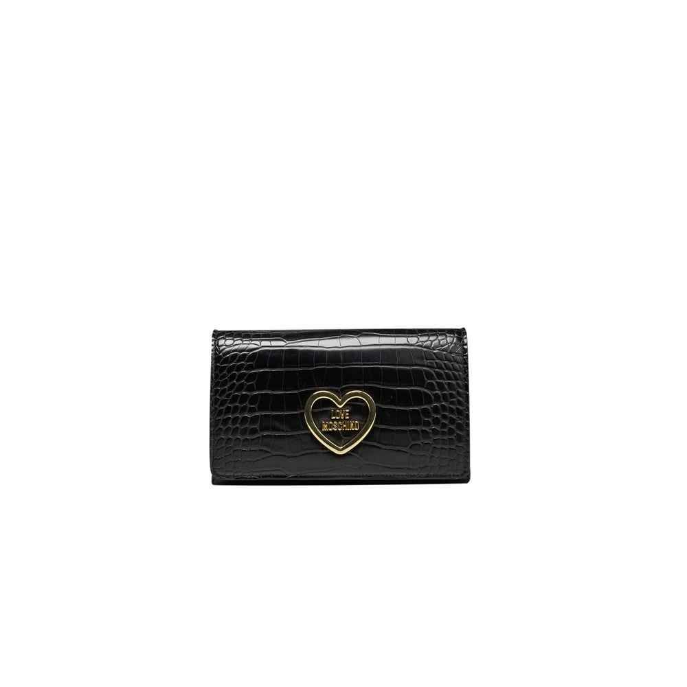 Love Moschino Zwarte Crossbody Tas met Ketting Black Dames
