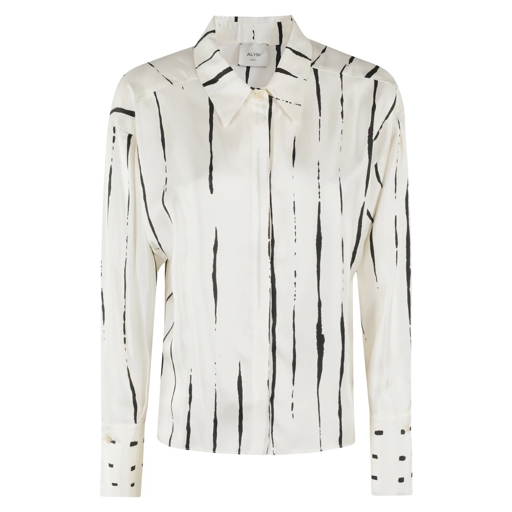 Alysi Lijnen en Dots Shirt White Dames