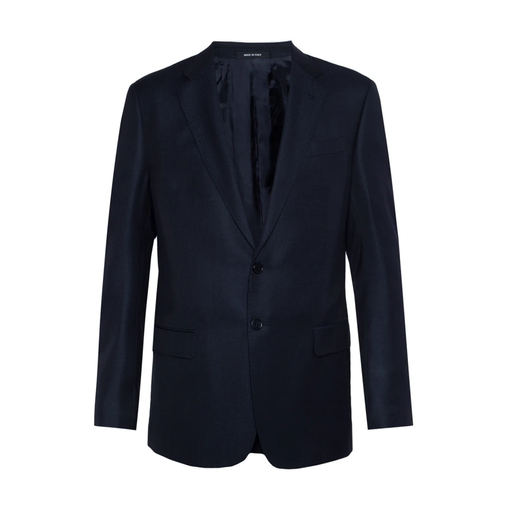 Giorgio Armani Geruit pak Blue Heren